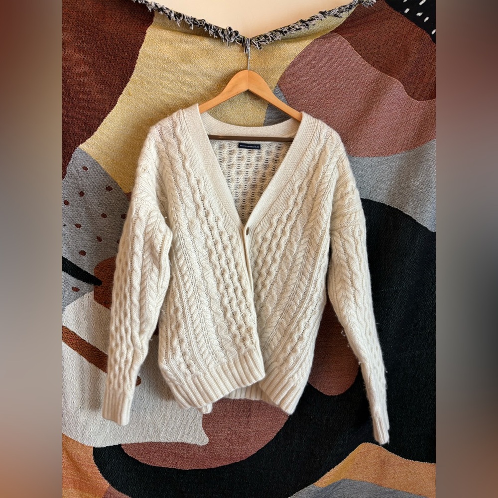 Brandy Melville Cream Cable Knit Cardigan